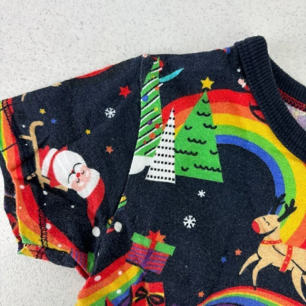 Next Christmas Santa Rainbow Short Sleeve Tee 2-3
